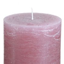 položky Elegantní starožitné svíčky s růžovými sloupky 70×80 mm, sada 4 kusů, pro dekoraci stolu, adventní věnec a romantickou atmosféru.