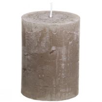 položky Jednobarevné svíčky hnědé sloupové svíčky 60×80mm 4 ks