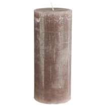 položky Jednobarevné svíčky hnědé sloupové svíčky 85x200mm 2 ks
