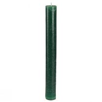 položky Jednobarevné svíčky tmavě zelené tyčinkové svíčky 34x300mm 4 ks