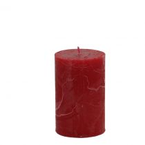 Jednobarevné svíčky tmavě červené 60x100mm 4ks