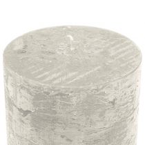 položky Jednobarevné svíčky šedé 50x100mm 4 ks