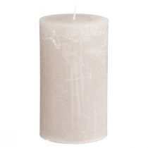 položky Jednobarevné svíčky světle šedé sloupové svíčky 70×120mm 4 ks