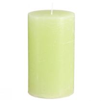 položky Jednobarevné svíčky limetkově zelené​​​​​​​ Sloupkové svíčky 70×120mm 4 ks