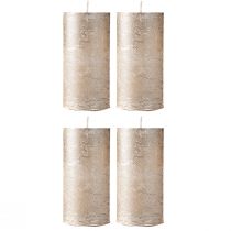 položky Jednobarevné svíčky platinové 50x100mm 4 ks