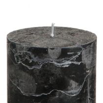položky Pevné černé sloupkové svíčky 70×80 mm, sada 4 kusů - Elegantní dekorativní svíčky na adventní věnce a Halloween