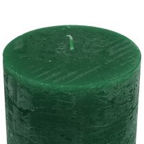 položky Jednobarevné svíčky tmavě zelené 50x100mm 4ks