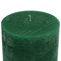 položky Jednobarevné svíčky tmavě zelené 50x100mm 4 ks
