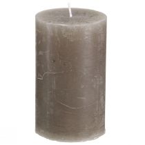 položky Jednobarevné sloupové svíčky hnědé svíčky 60x100mm 4 ks