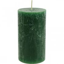 položky Jednobarevné svíčky Tmavě zelené sloupové svíčky 60×110mm 4ks