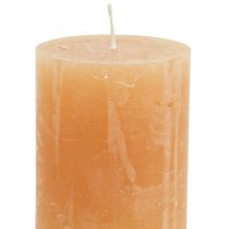položky Jednobarevné svíčky Orange Peach sloupové svíčky 60×80mm 4 ks