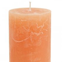 Jednobarevné svíčky Orange Peach sloupové svíčky 60×100mm 4ks