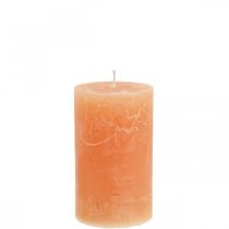 Jednobarevné svíčky Orange Peach sloupové svíčky 60×100mm 4ks