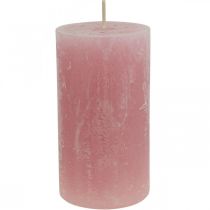 položky Barevné svíčky Růžové Rustikální Samozhášivé 60×110mm 4ks