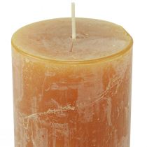 položky Jednobarevné svíčky žluté Rustic Safe Candle 80×110mm 4ks