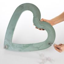 položky Květinové pěnové srdce otevřené zásuvný materiál zelená 38cm 2 kusy svatební dekorace