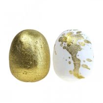 Polystyrenová vajíčka Polystyrenová kraslice dekorace z bílého zlata 3cm 32 kusů