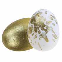 Polystyrénová vajíčka Polystyrénová kraslice dekorace z bílého zlata 5cm 12ks