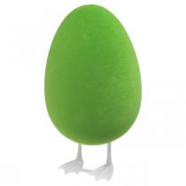 Velikonoční vajíčko s nožičkami ozdobné vajíčko zelené vločkované Dekorace výlohy Velikonoce V25cm