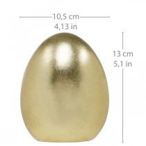 Zlaté ozdobné vajíčko, dekorace na Velikonoce, keramické vajíčko V13cm Ø10,5cm 2ks