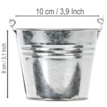 položky Kbelík Ø10cm V8cm 10 ks. Zinek, lesklý