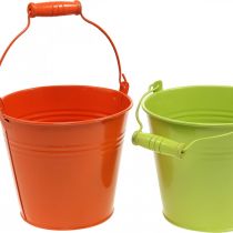 položky Vědro květináč kovové ozdobné vědro pestré barvy Ø14cm V12cm 6 ks