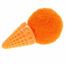 Zmrzlina ve vafle umělá zelená, žlutá, oranžová assort 3,5 cm 18ks