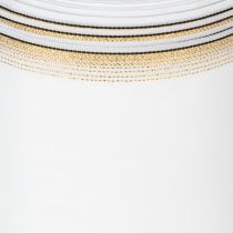 položky Elegantní věnečková stuha Moiré, 125 mm, bílá se zlatým lemováním - Vysoce kvalitní dekorativní stuha pro floristiku a oslavy