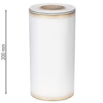 položky Elegantní moaré věnečková stuha, 200 mm bílá se zlatým perleťovým okrajem a speciální úpravou, 25 m - Ideální pro dekorace a oslavy