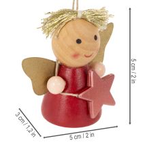 položky Dekorativní přívěsek anděl s hvězdou k zavěšení, 5 cm, 9 kusů