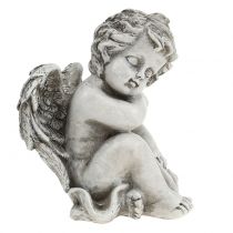 Pamětní postava spícího anděla šedá 16cm 2ks