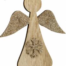 položky Deco věšák dřevěný anděl třpytivý 10cm 12ks