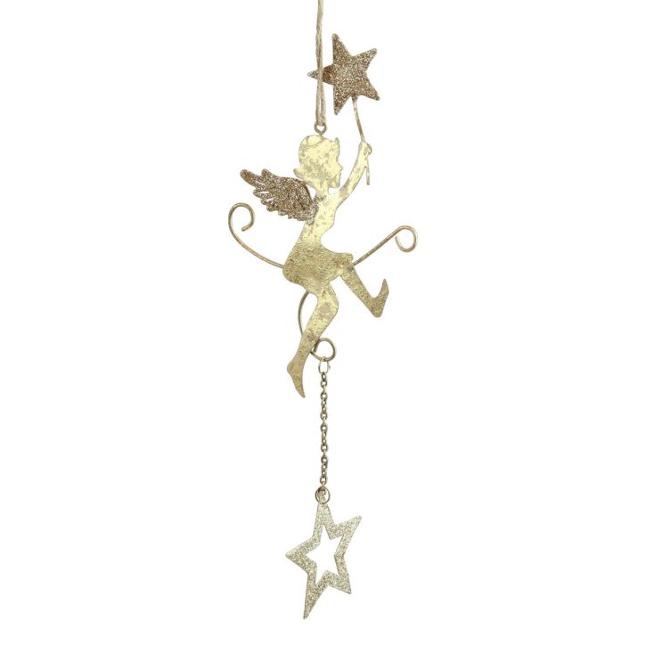 Andělský přívěsek hvězda Vánoční dekorace k zavěšení V28cm 3ks