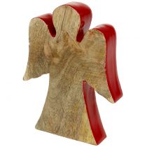 položky Dekorace anděla postava dřevo červená, příroda 15cm