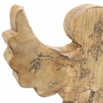 položky Dřevěný anděl s třpytivými vložkami, přírodní mangové dřevo 19,4 × 18,3 cm