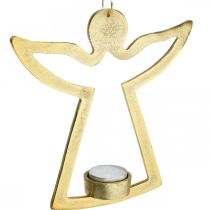 položky Dekorativní anděl, svícen na čajovou svíčku k zavěšení, kovová dekorace zlatá V20cm