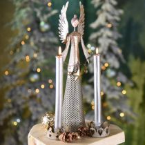 položky Dekorativní figurka anděla s girlandou vánoční kov 13 × 8,5cm V40cm