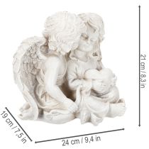 položky Andělská dekorace Dětský andělský pár se sochou srdce 24 cm