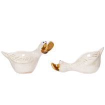 položky Keramická dekorativní figurka kachny pro perfektní upoutání pozornosti v obývacím pokoji, 13 cm, 2 kusy