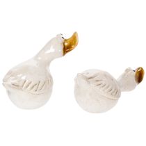 položky Keramická dekorativní figurka kachny pro perfektní upoutání pozornosti v obývacím pokoji, 13 cm, 2 kusy