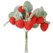 položky Umělé jahody, sada 6 kusů - dekorativní předmět s dlouhou životností, 23 cm