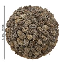 položky Dekorativní koule z olšového kužele k zavěšení, bílá, 20 cm