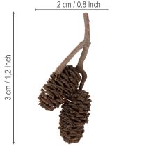 položky Přírodní olšové šišky, volné, na ozdobu, 3 cm, 300 g, přírodní hnědé.