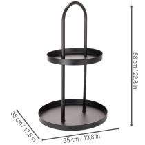 položky Kovový dvoupatrový kulatý dekorativní podnos 58 cm
