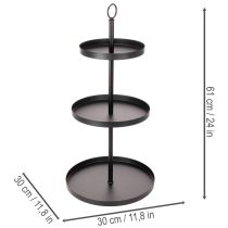 položky Třípatrový kovový kulatý servírovací stojan pro vícepatrovou dekoraci stolu, 61 cm