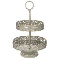 položky Dekorativní patrový servírovací podnos s uchem, motiv hvězdy, dvoupatrový, 49 cm