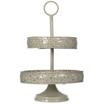 položky Dekorativní patrový servírovací podnos s uchem, motiv hvězdy, dvoupatrový, 49 cm