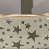položky Dekorativní patrový servírovací podnos s uchem, motiv hvězdy, dvoupatrový, 49 cm
