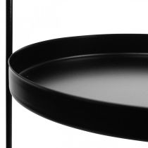 Stojánek na dort dekorativní podnos stolní police kovová černá V30cm Ø20cm