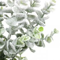 Umělá eukalyptová větvička zasněžená deco větvička eukalyptu vánoční 48cm